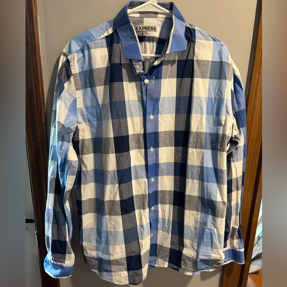 Express plaid button up dress shirt